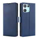 For OPPO Reno8 Pro 5G Ultra-thin Voltage Side Buckle Horizontal Flip Leather Phone Case(Blue)