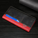 For Motorola Moto G62 5G Contrast Color Side Buckle Leather Phone Case(Red+Black)