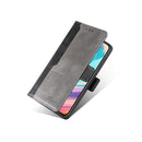 For Motorola Moto G62 5G Contrast Color Side Buckle Leather Phone Case(Black+Grey)