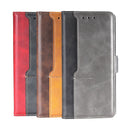 For Motorola Moto G62 5G Contrast Color Side Buckle Leather Phone Case(Black+Grey)