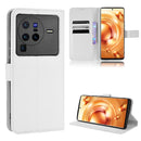 For vivo X80 Pro 5G Diamond Texture Leather Phone Case(White)