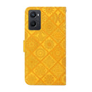 For OPPO A96 4G Ethnic Style Embossed Pattern Leather Phone Case(Yellow)