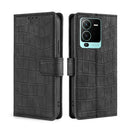 For vivo S15 Pro 5G Skin Feel Crocodile Magnetic Clasp Leather Phone Case(Black)