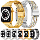Steel Watch Band For Apple Watch Series 8&7 41mm / SE 2&6&SE&5&4 40mm / 3&2&1 38mm(Rose Gold)