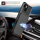 For iPhone 14 Magnetic Wallet Card Bag Leather Phone Case (Black)