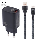 PD 33W USB-C / Type-C+QC 3.0 USB Dual Port Charger with 1m 6A USB to USB-C / Type-C Data Cable, Specification:EU Plug(Black)