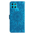 For Infinix Smart 6 Embossed Sunflower Leather Phone Case(Blue)