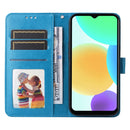 For Infinix Smart 6 Embossed Sunflower Leather Phone Case(Blue)