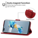For Huawei Mate 50 Pro Leather Phone Case(Red)