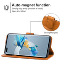 For Huawei Mate 50 Pro Leather Phone Case(Brown)