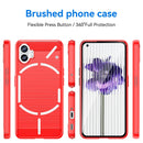 For Nothing Phone 1 Brushed Texture Carbon Fiber TPU Phone Case(Red)