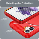 For Nothing Phone 1 Brushed Texture Carbon Fiber TPU Phone Case(Red)