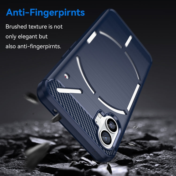 For Nothing Phone 1 Brushed Texture Carbon Fiber TPU Phone Case(Blue)