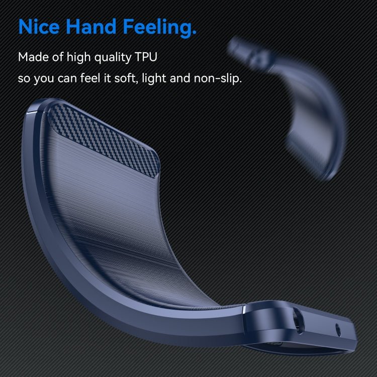 For Nothing Phone 1 Brushed Texture Carbon Fiber TPU Phone Case(Blue)