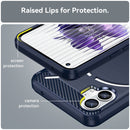For Nothing Phone 1 Brushed Texture Carbon Fiber TPU Phone Case(Blue)