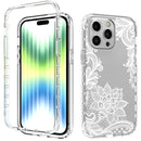 Transparent Painted Phone Case For iPhone 14 Pro Max(White Flower)