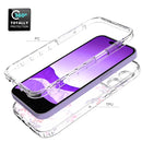 Transparent Painted Phone Case For iPhone 14 Pro(Pink Flower)