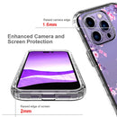Transparent Painted Phone Case For iPhone 14 Pro(Pink Flower)