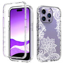 Transparent Painted Phone Case For iPhone 14 Pro(White Flower)