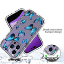 Transparent Painted Phone Case For iPhone 14 Pro(Blue Butterflies)