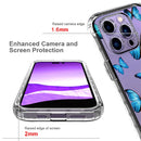 Transparent Painted Phone Case For iPhone 14 Pro(Blue Butterflies)