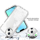 For iPhone 14 Transparent Painted Phone Case (White Flower)