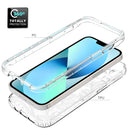 For iPhone 14 Transparent Painted Phone Case (White Flower)