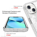 For iPhone 14 Transparent Painted Phone Case (White Flower)