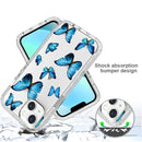 For iPhone 14 Transparent Painted Phone Case (Blue Butterflies)