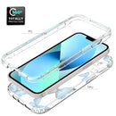 For iPhone 14 Transparent Painted Phone Case (Blue Butterflies)