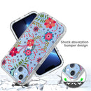 For iPhone 14 Plus Transparent Painted Phone Case (Small Floral)