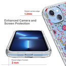 For iPhone 14 Plus Transparent Painted Phone Case (Small Floral)