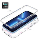 For iPhone 14 Plus Transparent Painted Phone Case (Pink Flower)