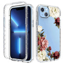 For iPhone 14 Plus Transparent Painted Phone Case (Rose)