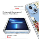 For iPhone 14 Plus Transparent Painted Phone Case (Rose)