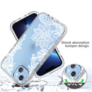 For iPhone 14 Plus Transparent Painted Phone Case (White Flower)