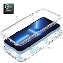For iPhone 14 Plus Transparent Painted Phone Case (Blue Butterflies)