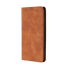 For Motorola Moto G62 5G Skin Feel Magnetic Horizontal Flip Leather Phone Case(Light Brown)