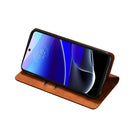 For Motorola Moto G62 5G Skin Feel Magnetic Horizontal Flip Leather Phone Case(Light Brown)