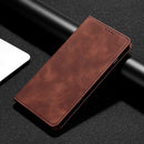 For Motorola Moto G62 5G Skin Feel Magnetic Horizontal Flip Leather Phone Case(Dark Brown)