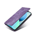 For Realme 9 Pro/V25/Q5 5G RFID Anti-theft Brush Magnetic Leather Phone Case(Purple)