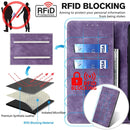 For Realme 9 Pro/V25/Q5 5G RFID Anti-theft Brush Magnetic Leather Phone Case(Purple)