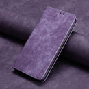 For vivo X60 Pro+ RFID Anti-theft Brush Magnetic Leather Phone Case(Purple)