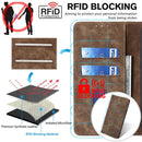 For Huawei P50 RFID Anti-theft Brush Magnetic Leather Phone Case(Brown)