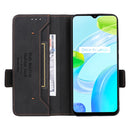 For Realme C30 Magnetic Clasp Flip Leather Phone Case(Black)