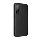 For HTC Desire 22 Pro Carbon Fiber Texture Flip Leather Phone Case(Black)