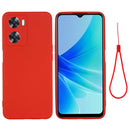 For OPPO A57 4G / A77 4G Pure Color Liquid Silicone Shockproof Phone Case(Red)