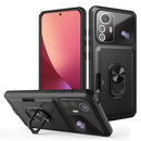 For Xiaomi 12 / 12S Card Ring Holder PC + TPU Phone Case(Black)