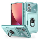 For Xiaomi 12 / 12S Card Ring Holder PC + TPU Phone Case(Light Green)