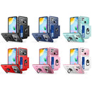 For Xiaomi Redmi 10C Card Ring Holder PC + TPU Phone Case(White+Pink)